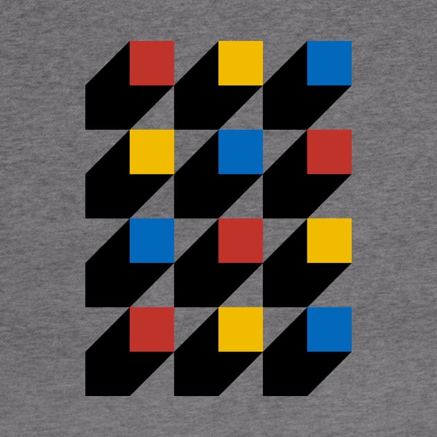 3D Squares (Bauhaus Inspired) by n23tees